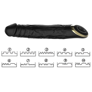 8 Inch Realistic Large Vibrating Black Dildo