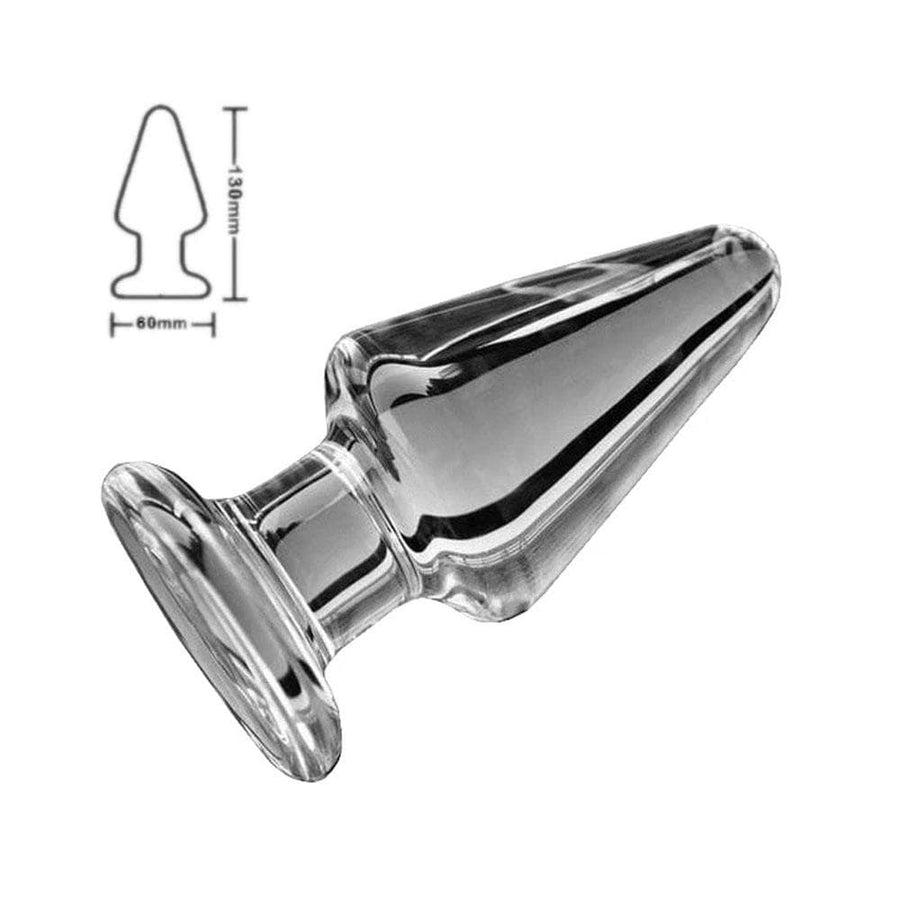 3 Sizes Large Transparent Glass Butt Plug, gallery view 4