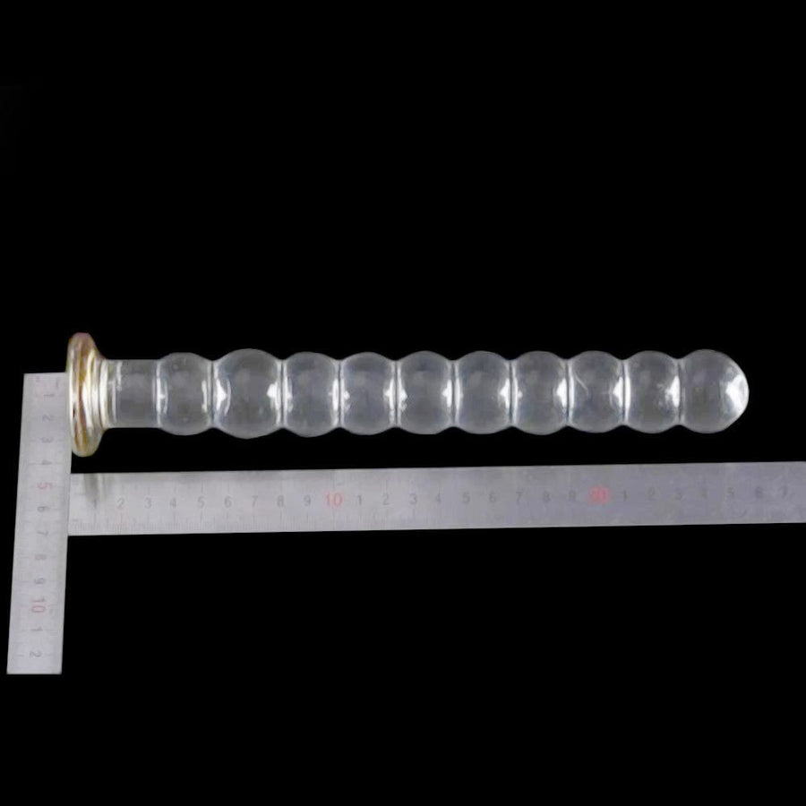 Luxurious Beaded 10 Inch Large Glass Dildo BDSM, gallery view 10