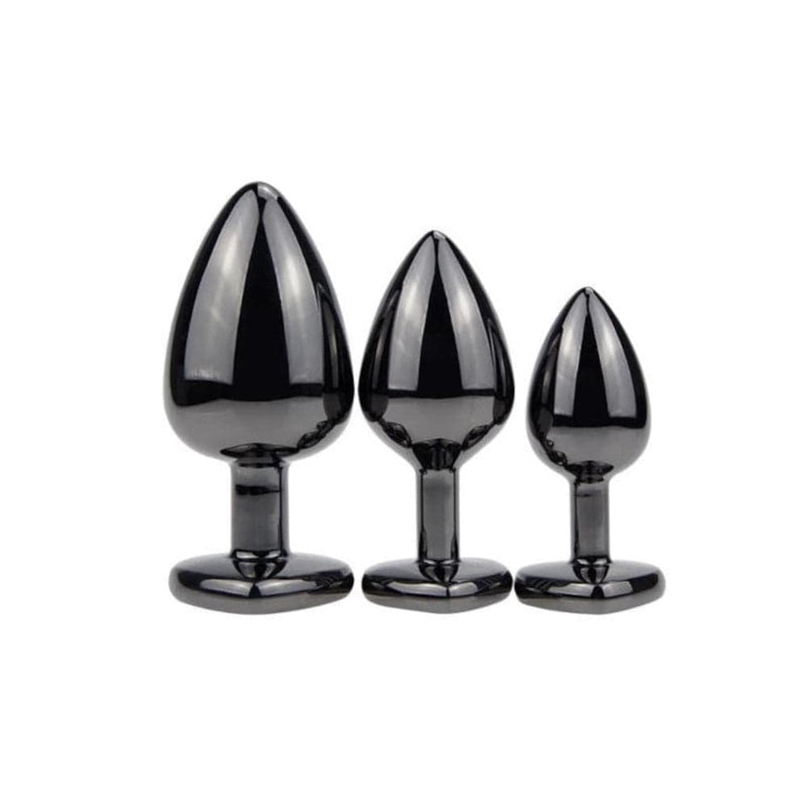 Red Heart Metal Butt Plug Kit 3pcs BDSM, gallery view 3