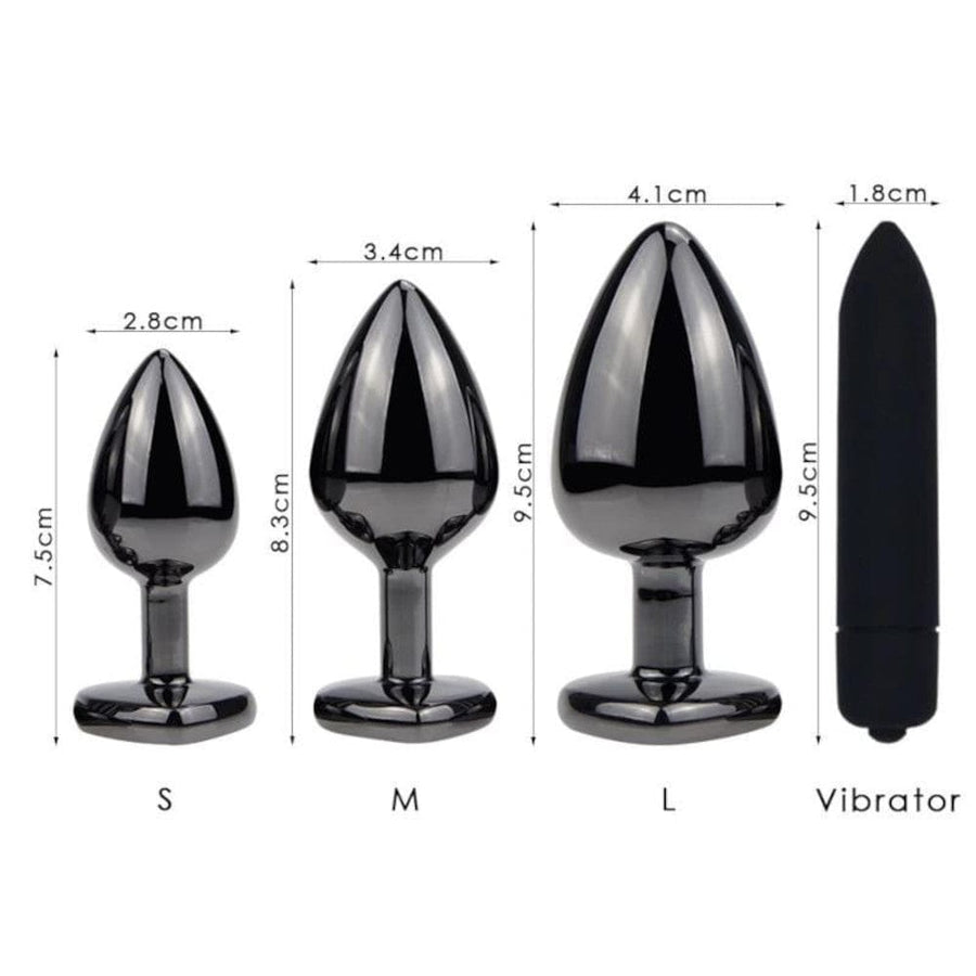 Heart-Shaped Crystal Butt Plug Kit and Bullet Vibrator BDSM, gallery view 9