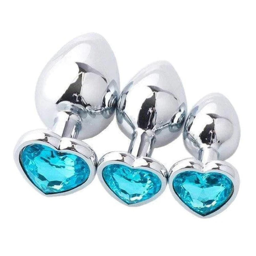 Heart-Shaped Crystal Jeweled Plug Set, gallery view 10