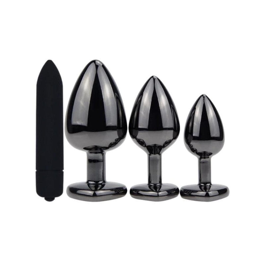 Purple Heart Metal Butt Plug Kit 3pcs BDSM, gallery view 2