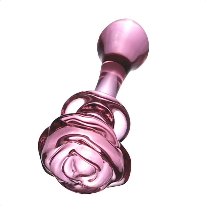 Pink Charming Beaded Glass Rose Dildo BDSM, gallery view 4