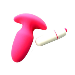 Hollow Silicone Vibrating Butt Plug 4.13 Inches Long