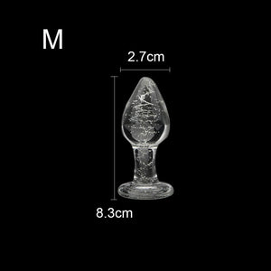 Im Dunkeln leuchtender Buttplug aus Glas, 3-teiliges BDSM-Set