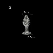 Lade das Bild in den Galerie-Viewer, Im Dunkeln leuchtender Buttplug aus Glas, 3-teiliges BDSM-Set
