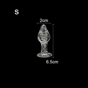 Im Dunkeln leuchtender Buttplug aus Glas, 3-teiliges BDSM-Set