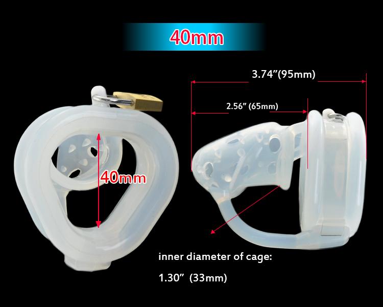 Lilly Silicone Chastity Cage 3.74 inches long, gallery view 4