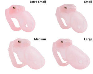 Cock-straint Male Chastity Device 3.23 inches, 3.82 inches, 4.02 inches, and 4.33 inches long