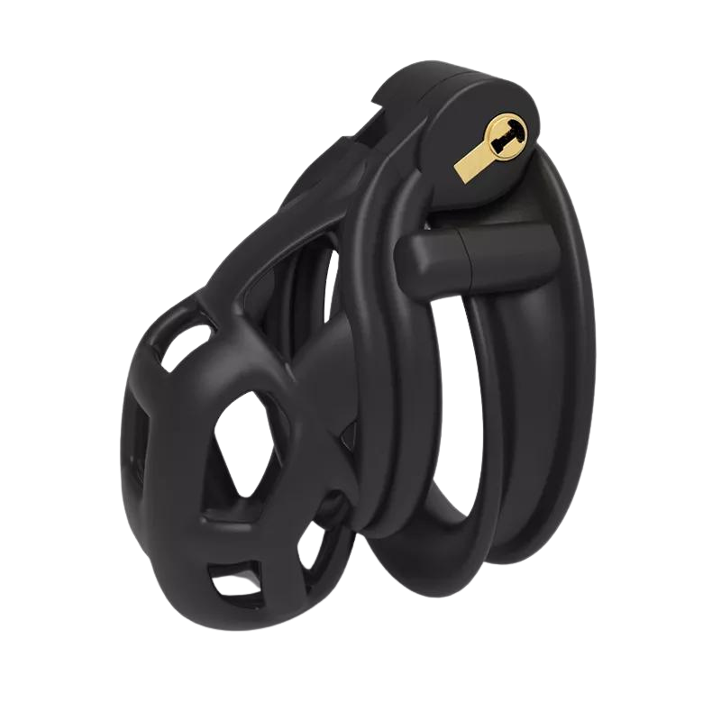 Beta Nub - Plus Edition: Black Resin Chastity Cage BDSM product view