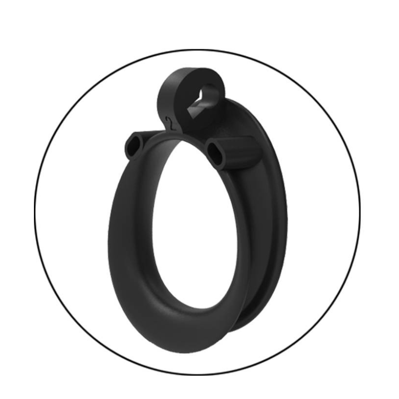 Beta Nub - Plus Edition: Black Resin Chastity Cage BDSM, gallery view 4