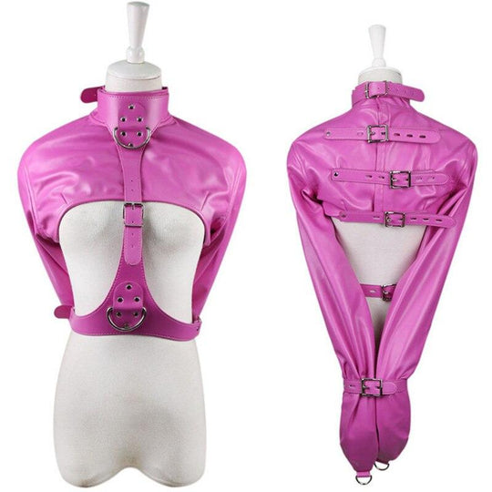 Bondage Jacket Leather Wrap Restraint BDSM product view