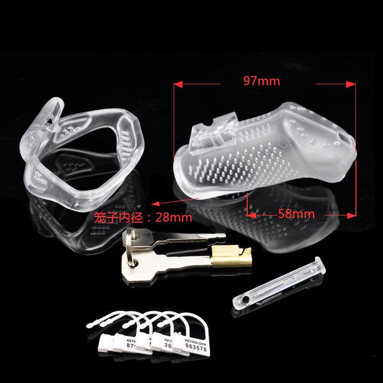 Camila Chastity Device 3.82 inches long with All 3 Rings size guide, gallery view 11