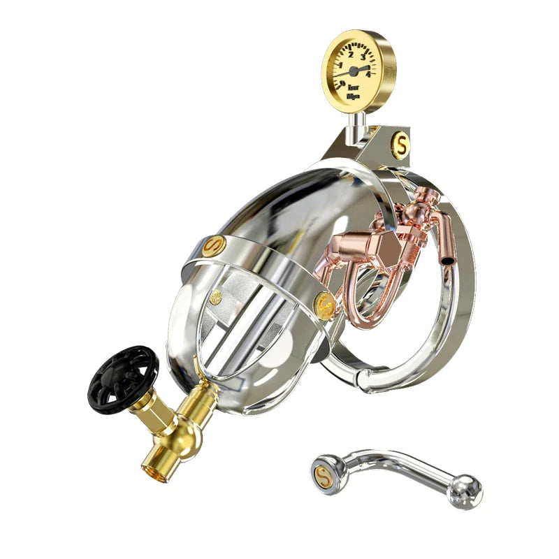 NEW SteamPunk 316 Stainless Steel Chastity Device, gallery view 2
