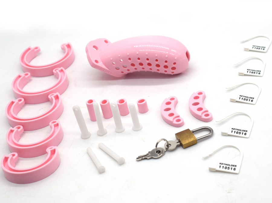 Plastic Chastity Cage 4.5 Inches Long (All 5 Rings Included), gallery view 8