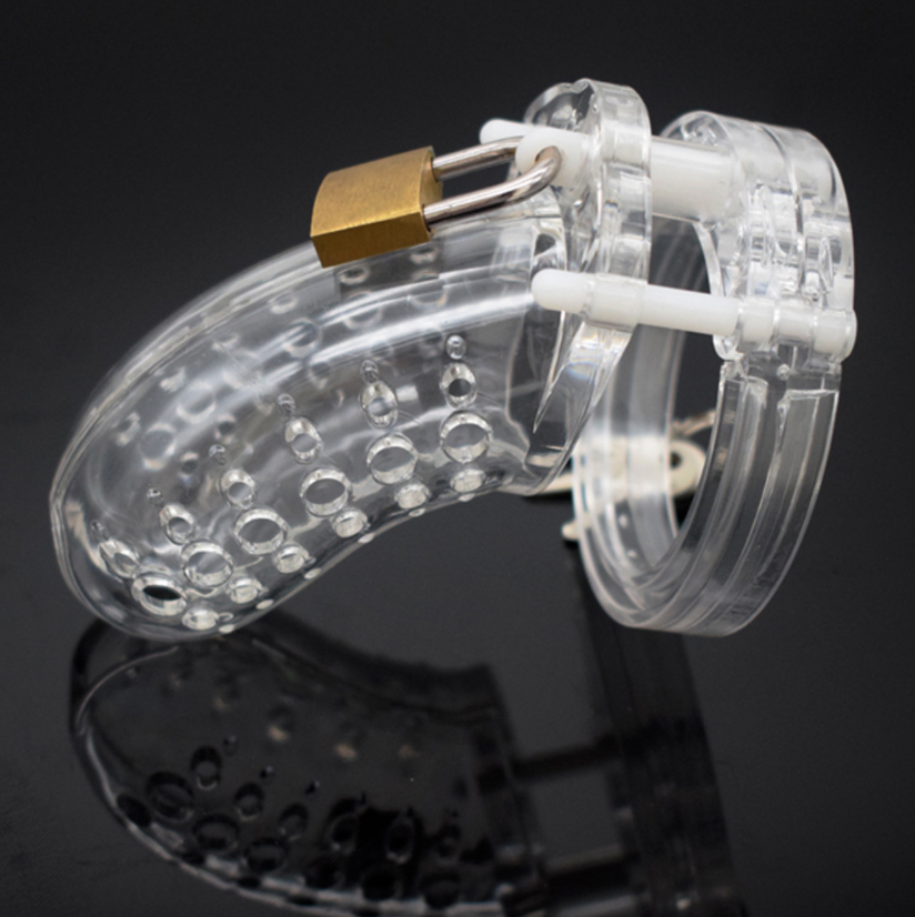 New Plastic Chastity Cage 3.8 Inches Long (All 5 Rings Included), gallery view 5