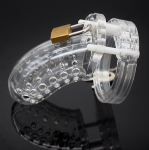 New Plastic Chastity Cage 3.8 Inches Long (All 5 Rings Included)