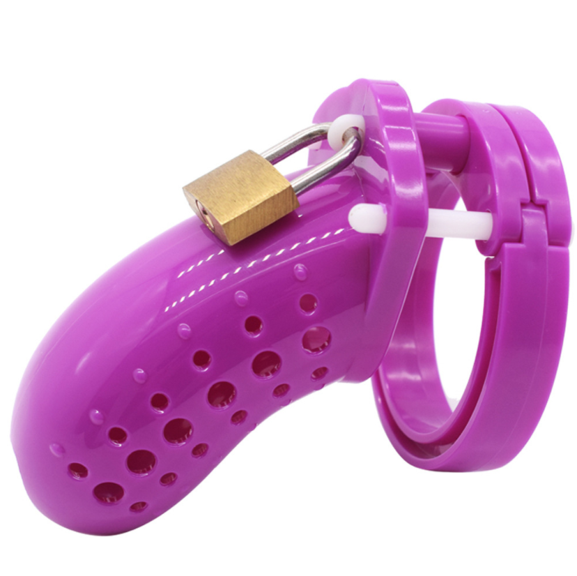 New Plastic Chastity Cage 3.8 Inches Long (All 5 Rings Included), gallery view 7