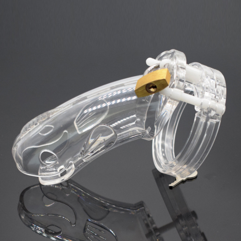 Plastic Cetacean Chastity Cage 4.56 Inches Long (All 5 Rings Included), gallery view 5