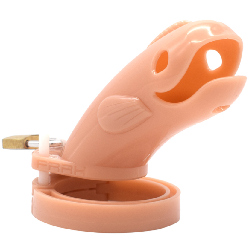 Plastic Cetacean Chastity Cage 4.56 Inches Long (All 5 Rings Included), gallery view 4