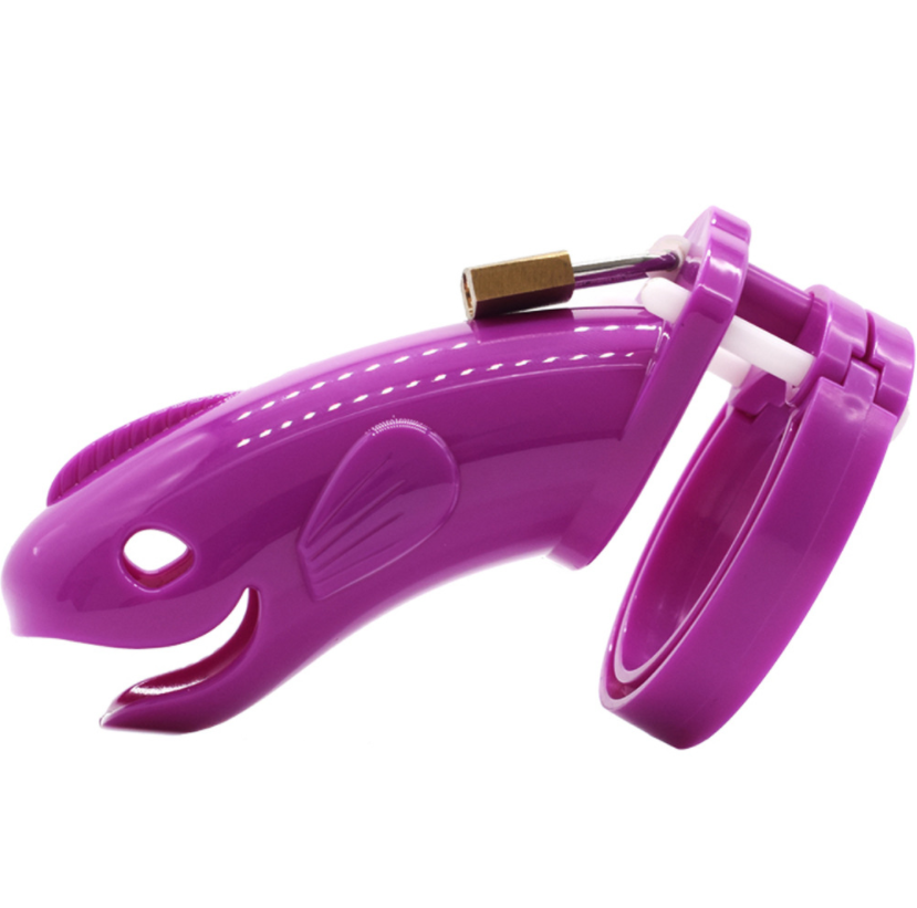 Plastic Cetacean Chastity Cage 4.56 Inches Long (All 5 Rings Included), gallery view 3
