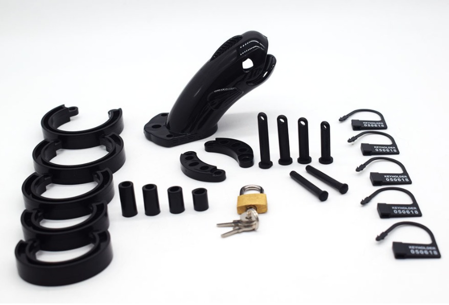 Plastic Cetacean Chastity Cage 3.22 Inches Long (All 5 Rings Included), gallery view 7