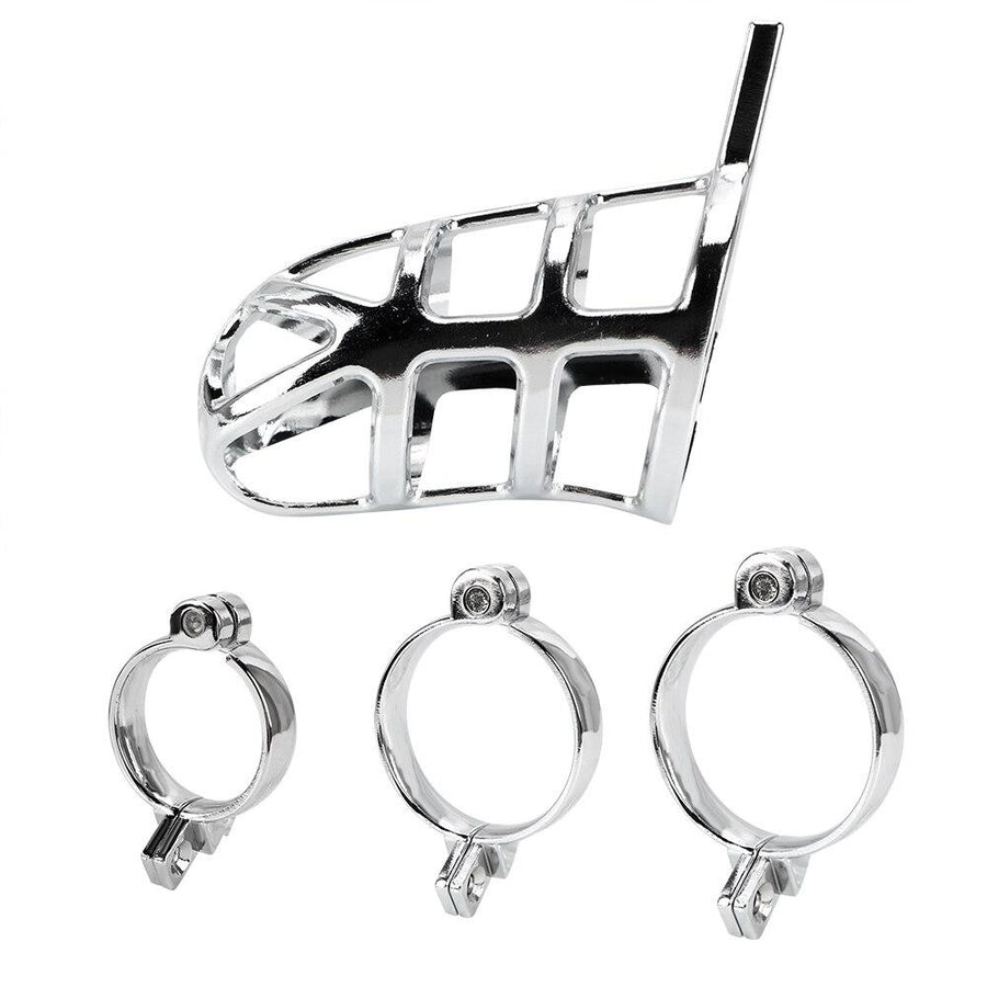 Ashley Metal Chastity Device 2.76 inches long Including 3 Rings, gallery view 2