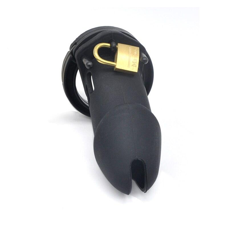 Alexandra Silicone Male Chastity Device 2.76 inches and 3.74 inches long, gallery view 2