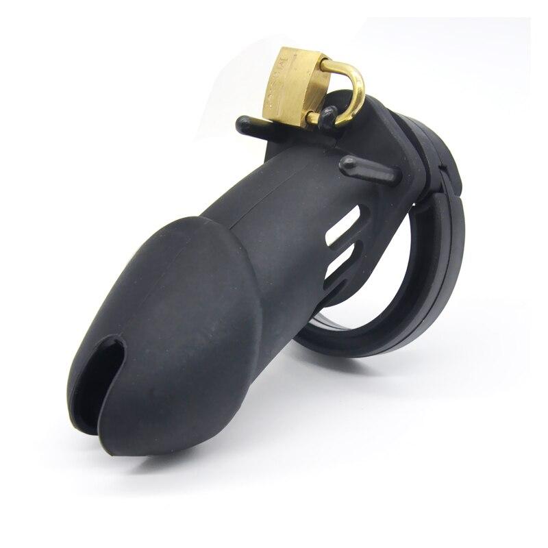 Alexandra Silicone Male Chastity Device 2.76 inches and 3.74 inches long, gallery view 3