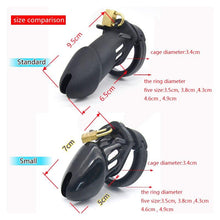 Load image into Gallery viewer, Alexandra Silicone Male Chastity Device 2.76 inches and 3.74 inches long
