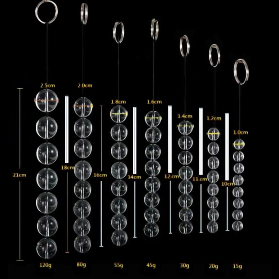Orbs Glass Clear Anal Balls, gallery view 2