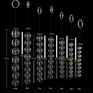 Boules anales transparentes en verre Orbs