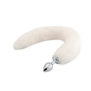 Majestic Arctic Fox Tail Butt Plug 17 Inches Long BDSM