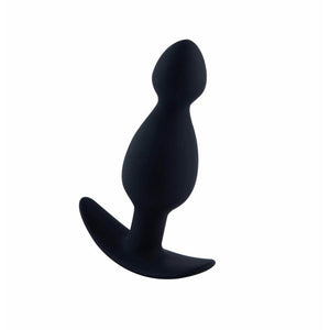 Schwarzer Buttplug aus Silikon mit Perlen, BDSM