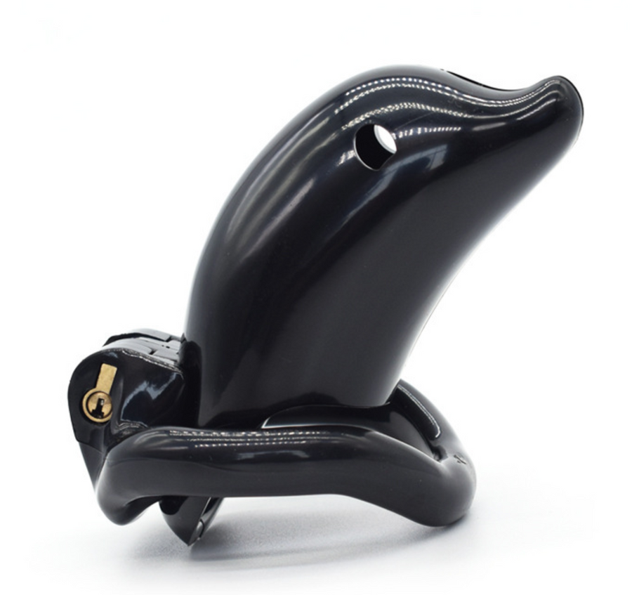 Dolphin Plastic Chastity Cage (All 4 Rings Included), gallery view 7