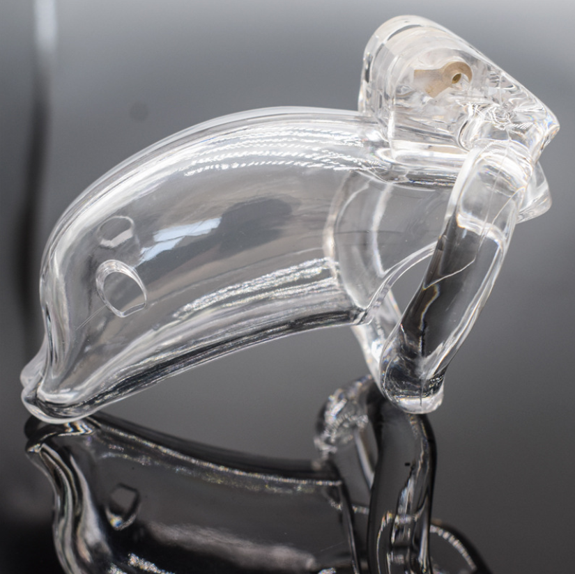 Dolphin Plastic Chastity Cage (All 4 Rings Included), gallery view 4