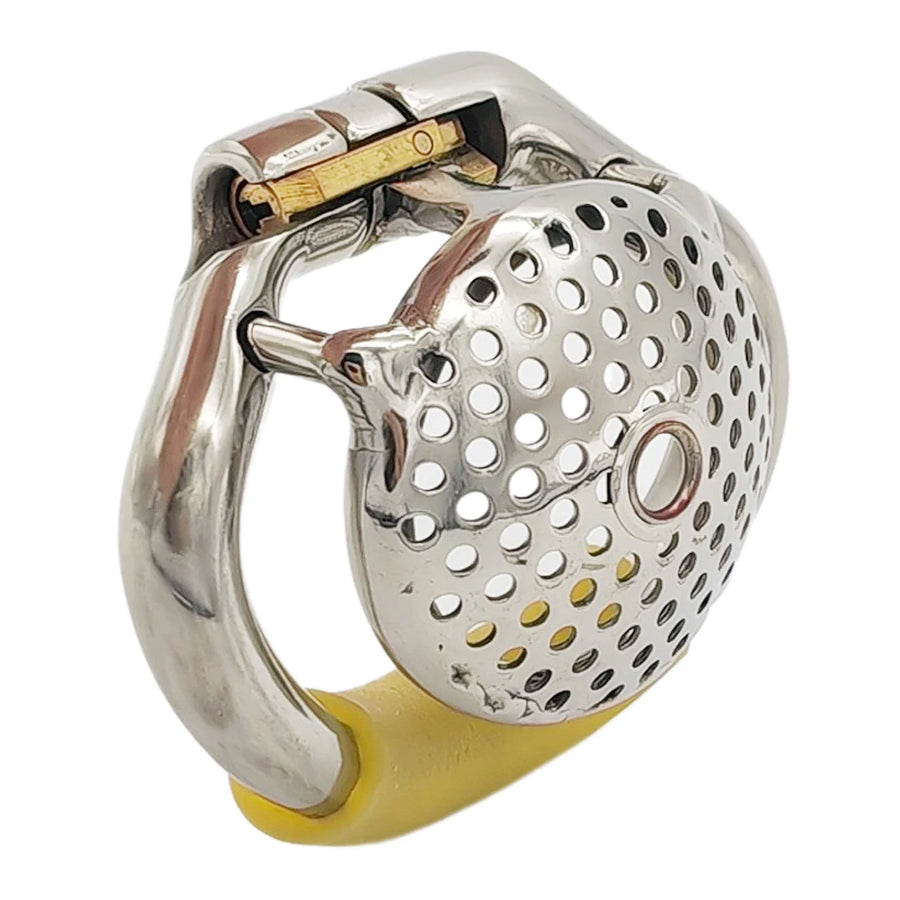 Flat Honeycomb Stainless Steel Chastity Device size guide, gallery view 1