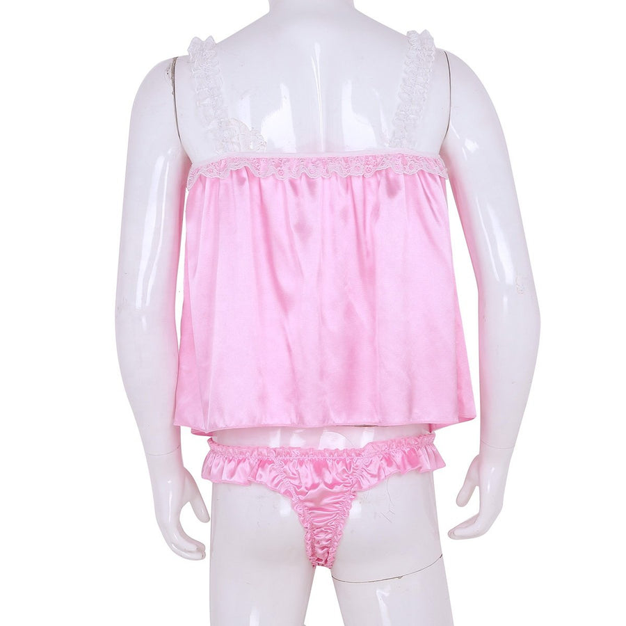 Sleeveless Satin Lingerie Set, gallery view 3