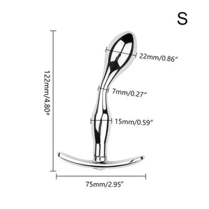 Bauchiger Prostatamassager aus Metall BDSM