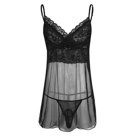 Lace & Mesh Teddy Lingerie Dress product view