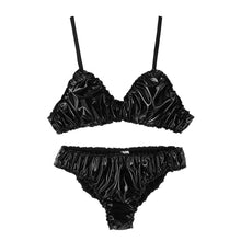 Load image into Gallery viewer, Faux Leather Ruffled Lingerie Set Emily
