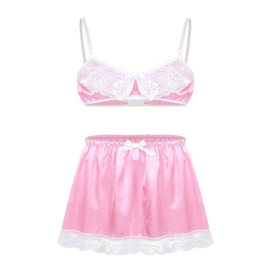 Satin & Lace Sissy Lingerie Set product view