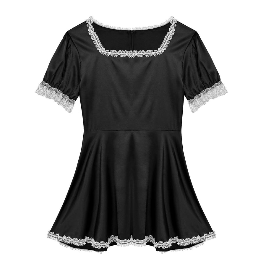Sissy Maid Satin Dress with Apron, gallery view 5
