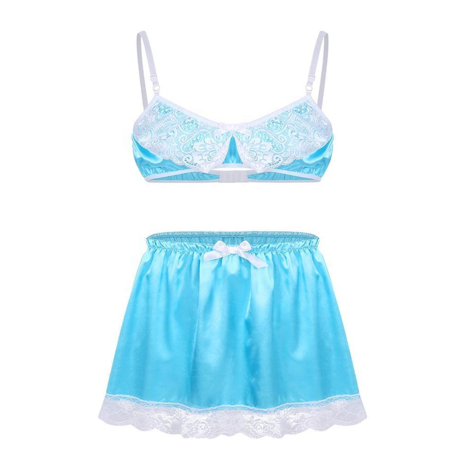 Satin & Lace Sissy Lingerie Set, gallery view 3