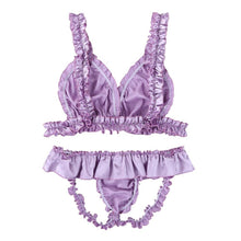Load image into Gallery viewer, Ruffled Satin Lingerie Set

