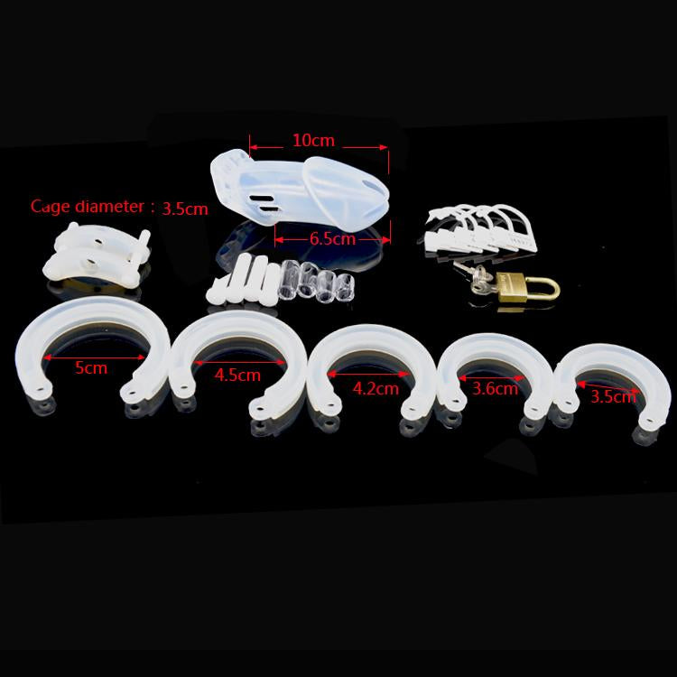 Alexandra Silicone Male Chastity Device 2.76 inches and 3.74 inches long, gallery view 17