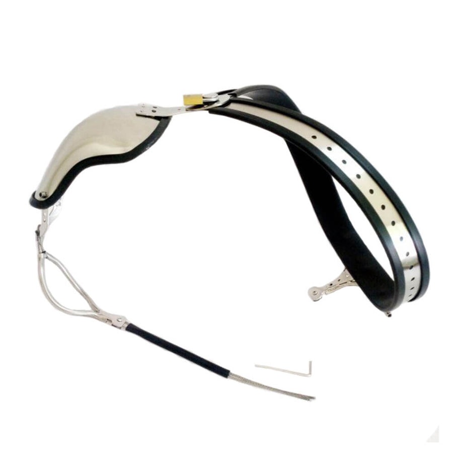 Male Stainless Steel Chastity Belt Adjustable, gallery view 3