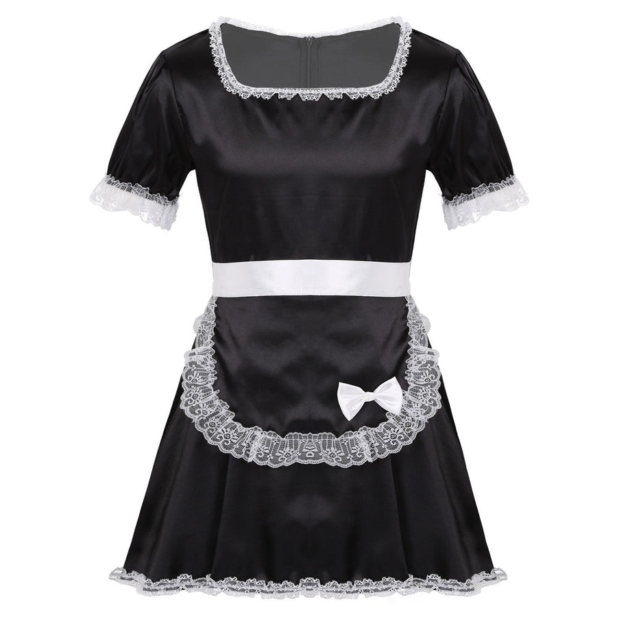 Sissy Maid Satin Dress with Apron, gallery view 4