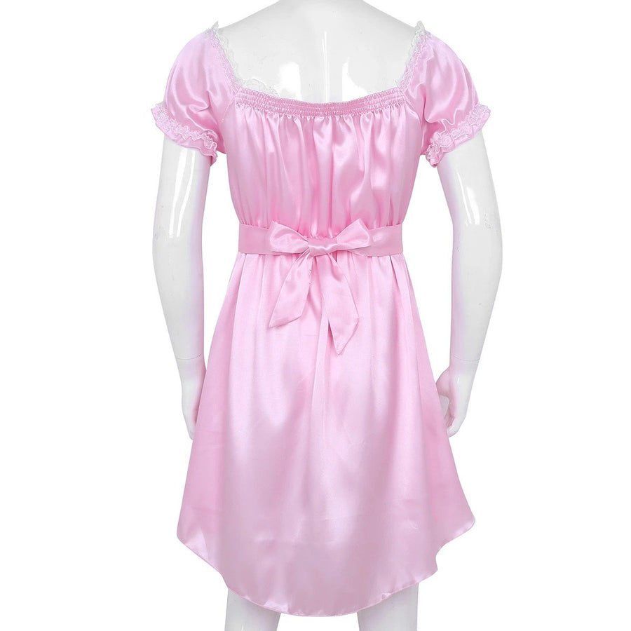 Short Sleeve Satin Sissy Dress, gallery view 6